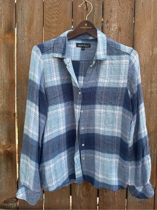 North River Outfitters Other - North River Women’s Blue Plaid Soft Flannel Casual Button Down Shirt Medium